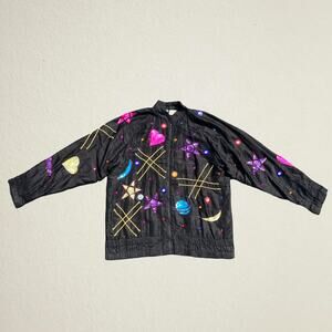 VTG The Icing sequin celestial embellished jacket, stars moon planets whimsigoth
